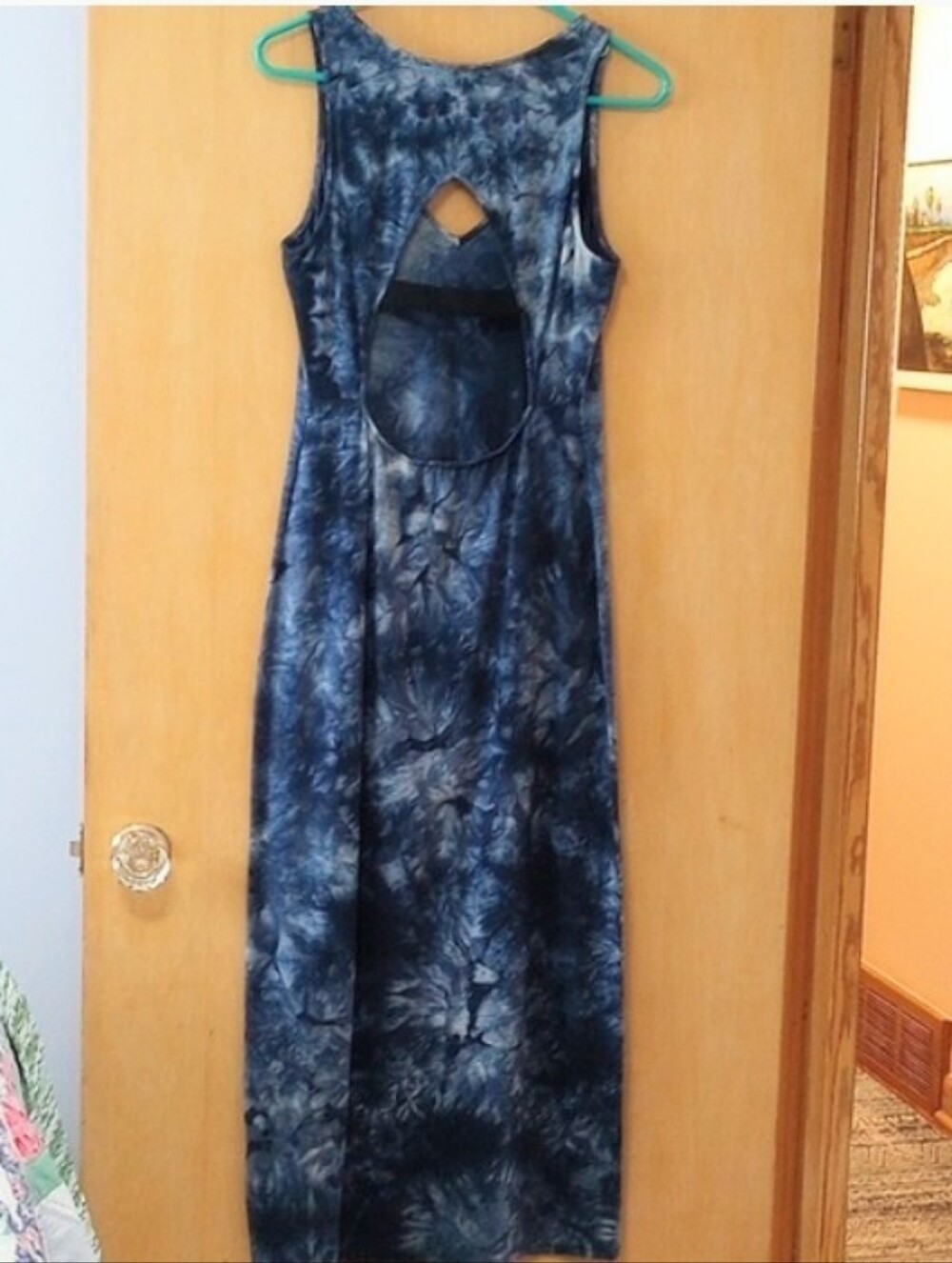 Sanctuary Navy Tie-Dye Midi Dress with Back Cutout - Picture 5 of 6